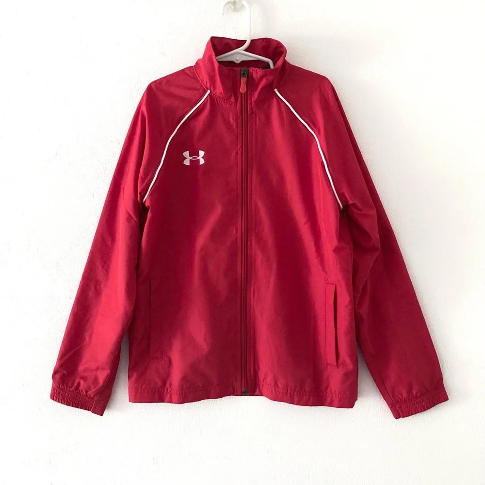 NWOT Under Armour Youth Advance Warm-Up Jacket Red Size S